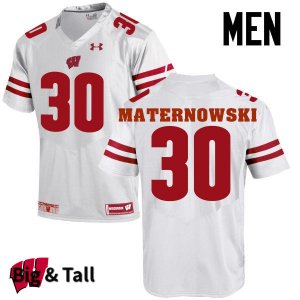 Men's Wisconsin Badgers NCAA #30 Aaron Maternowski White Authentic Under Armour Big & Tall Stitched College Football Jersey RN31S34MI